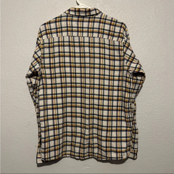 Patagonia Organic Cotton Plaid Button Front Steersman Shirt Anchor Big Blue Sur - Picture 8 of 8